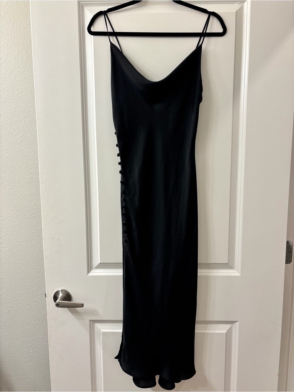 Zara Black Satin Midi Dress